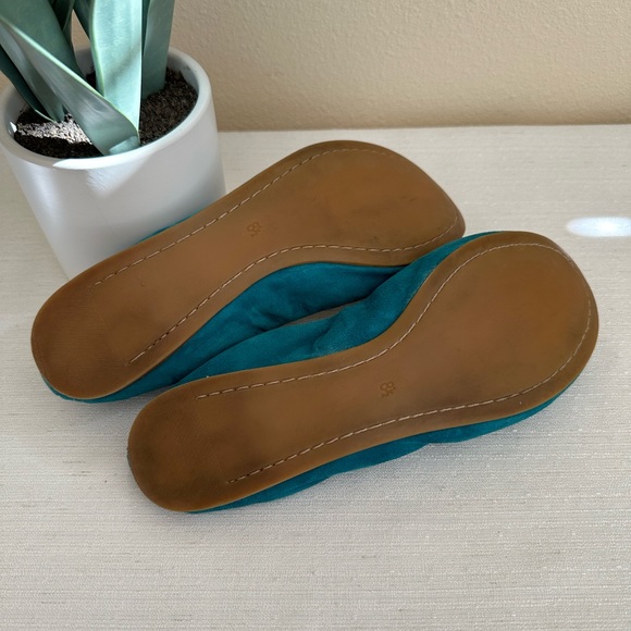 BP Nordstrom Turquoise Suede Leather Embellished Ballet Flats Woman’s 8.5 - Picture 7 of 8